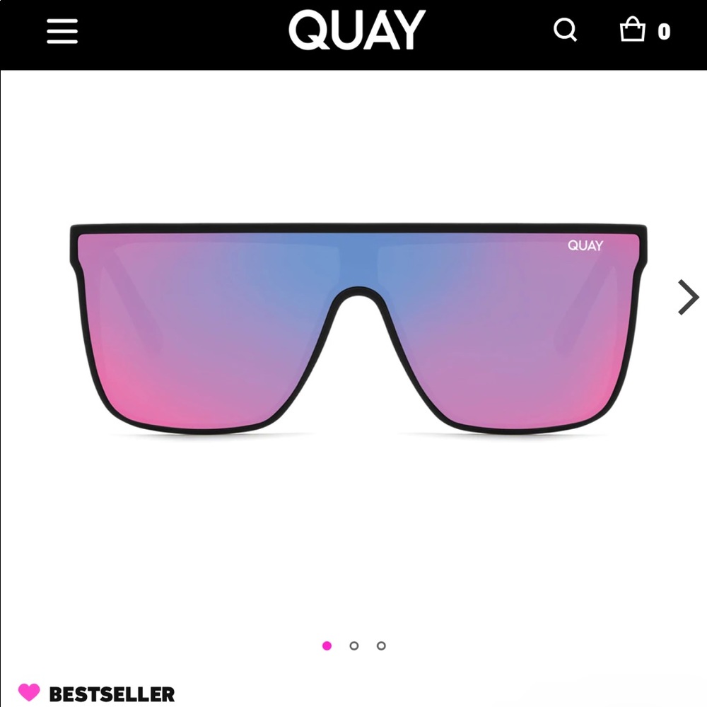 ✅SOLD: Quay Nightfall Matte Black/Pink Sunglasses